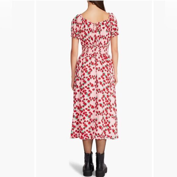 Betsey Johnson Strawberry Feilds Challis Midi Dress size XS - Picture 11 of 12